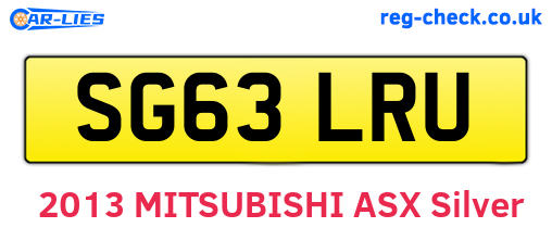 SG63LRU are the vehicle registration plates.