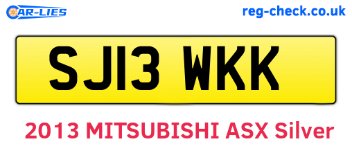 SJ13WKK are the vehicle registration plates.