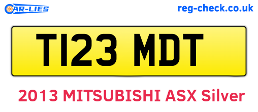 T123MDT are the vehicle registration plates.
