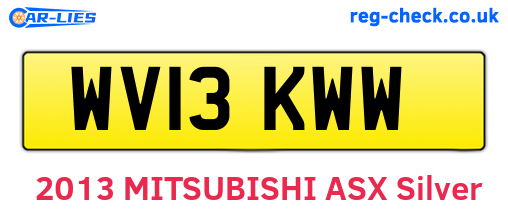 WV13KWW are the vehicle registration plates.