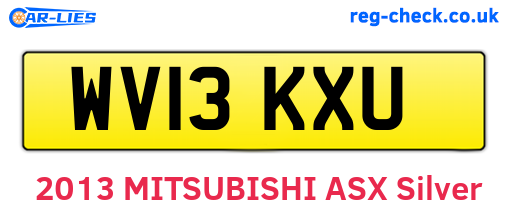 WV13KXU are the vehicle registration plates.