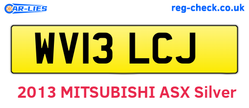 WV13LCJ are the vehicle registration plates.