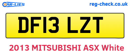 DF13LZT are the vehicle registration plates.