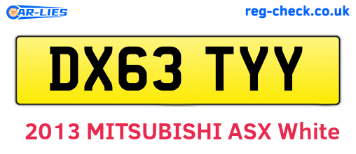 DX63TYY are the vehicle registration plates.