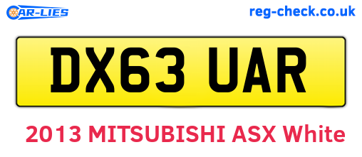 DX63UAR are the vehicle registration plates.