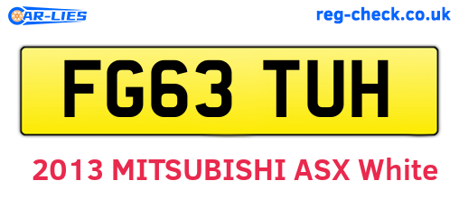 FG63TUH are the vehicle registration plates.