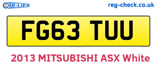 FG63TUU are the vehicle registration plates.