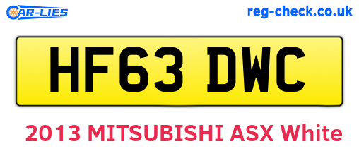 HF63DWC are the vehicle registration plates.