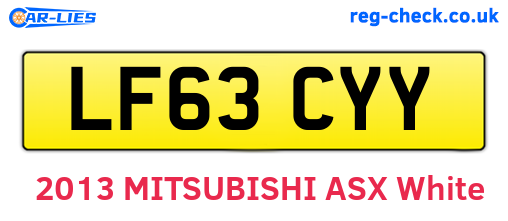 LF63CYY are the vehicle registration plates.