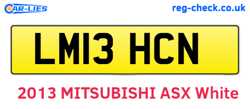 LM13HCN are the vehicle registration plates.