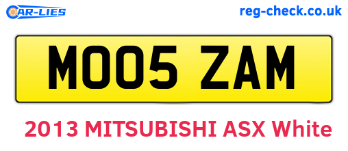 MO05ZAM are the vehicle registration plates.