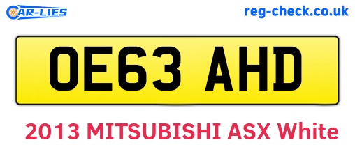 OE63AHD are the vehicle registration plates.