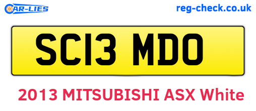 SC13MDO are the vehicle registration plates.