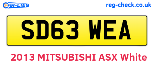 SD63WEA are the vehicle registration plates.