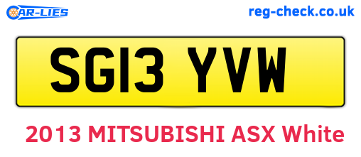 SG13YVW are the vehicle registration plates.