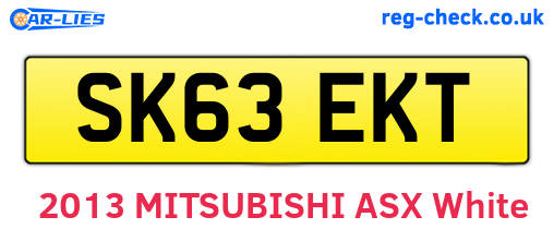 SK63EKT are the vehicle registration plates.