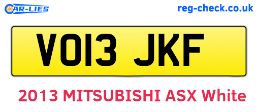 VO13JKF are the vehicle registration plates.