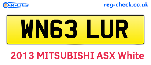 WN63LUR are the vehicle registration plates.
