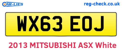WX63EOJ are the vehicle registration plates.