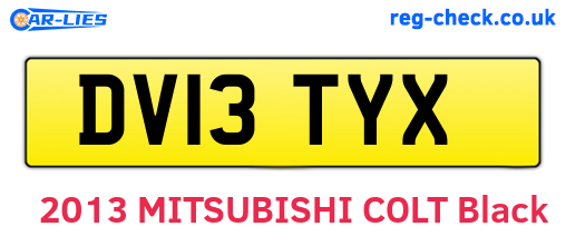 DV13TYX are the vehicle registration plates.