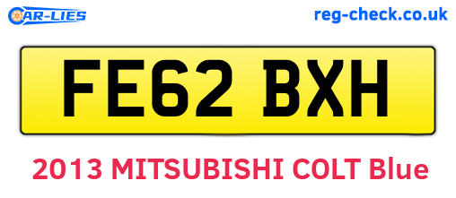 FE62BXH are the vehicle registration plates.