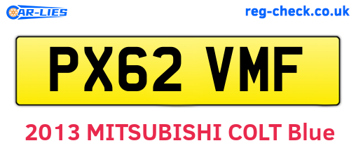 PX62VMF are the vehicle registration plates.