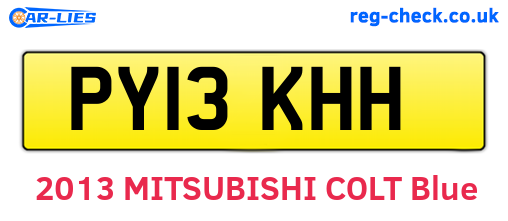PY13KHH are the vehicle registration plates.