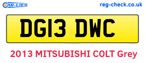 DG13DWC are the vehicle registration plates.