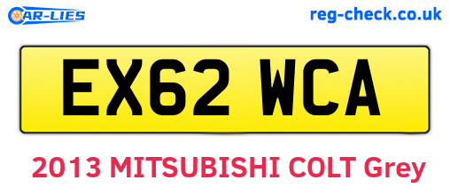 EX62WCA are the vehicle registration plates.