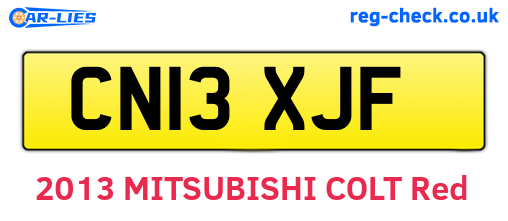 CN13XJF are the vehicle registration plates.