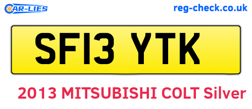 SF13YTK are the vehicle registration plates.