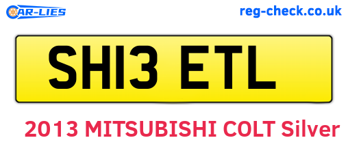 SH13ETL are the vehicle registration plates.