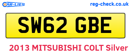 SW62GBE are the vehicle registration plates.