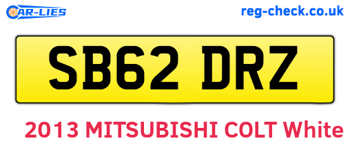 SB62DRZ are the vehicle registration plates.
