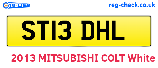 ST13DHL are the vehicle registration plates.