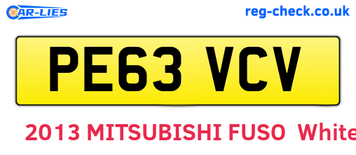 PE63VCV are the vehicle registration plates.
