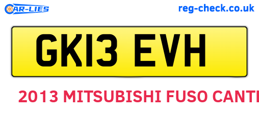 GK13EVH are the vehicle registration plates.