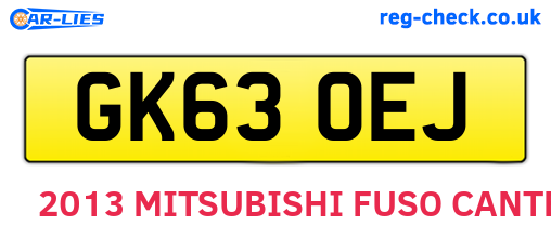 GK63OEJ are the vehicle registration plates.