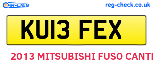 KU13FEX are the vehicle registration plates.