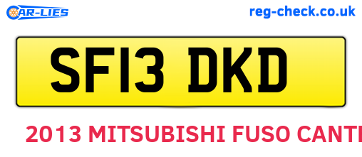 SF13DKD are the vehicle registration plates.