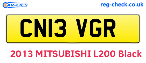 CN13VGR are the vehicle registration plates.