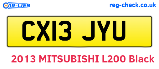 CX13JYU are the vehicle registration plates.