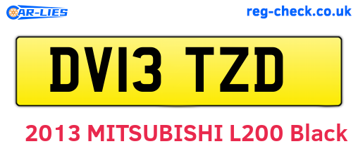 DV13TZD are the vehicle registration plates.