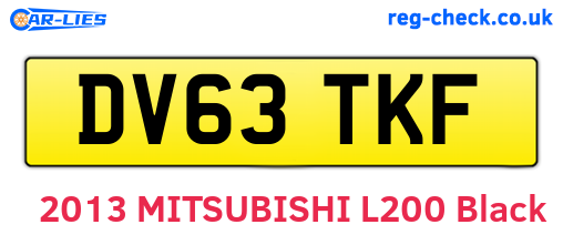 DV63TKF are the vehicle registration plates.