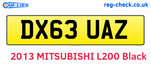 DX63UAZ are the vehicle registration plates.