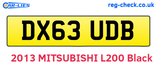 DX63UDB are the vehicle registration plates.