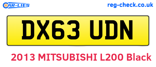 DX63UDN are the vehicle registration plates.