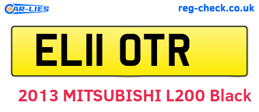 EL11OTR are the vehicle registration plates.