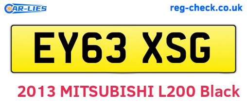 EY63XSG are the vehicle registration plates.