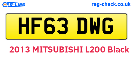 HF63DWG are the vehicle registration plates.